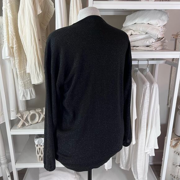 Saks Fifth Avenue The Works women's size Large black w metallic threads #1667 - Picture 8 of 9